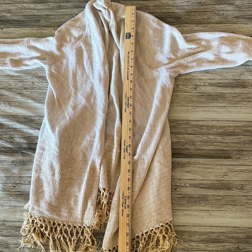LILLY PULITZER Women’s M Cardigan Tatum Long Fringe Hem Ivory Gold Metallic - Picture 7 of 15